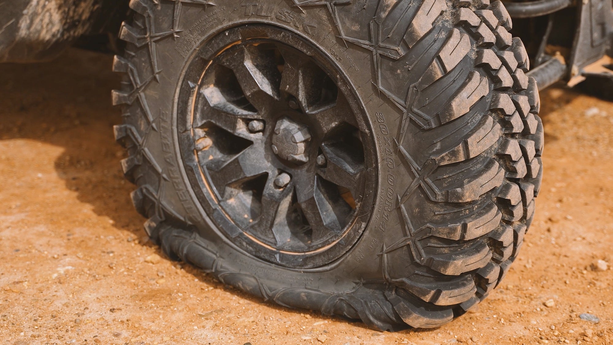 photo of a flat tire while aoudad hunting