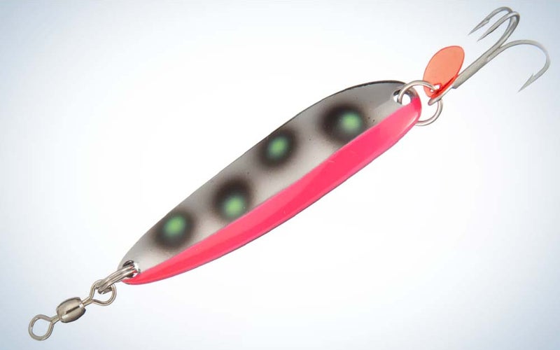 A grey and pink best saltwater lure
