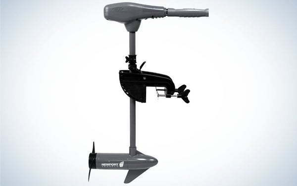 Grey and black, electric trolling motor