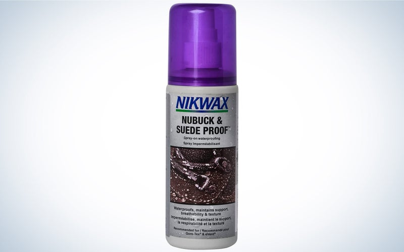 Waterproof your hiking shoes with Nikwax Nubeck & Suede Proof.