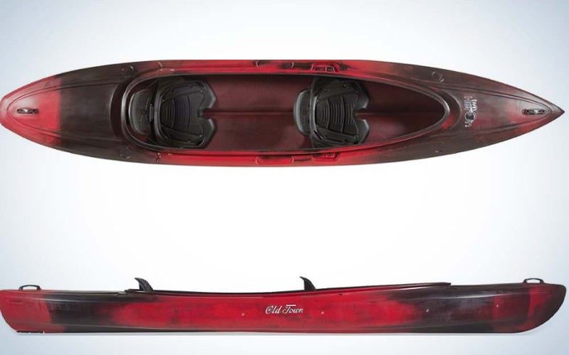 A red and black best fishing kayak under $1,000
