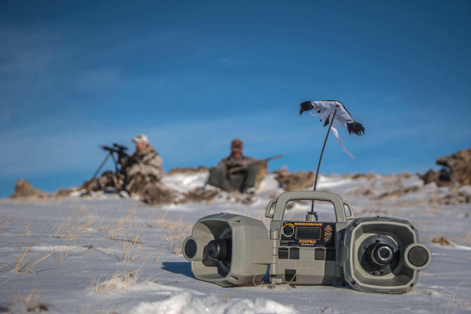 Predator hunting call on the ground.