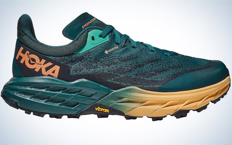 We tested the women's HOKA Speedgoat 5 GTX Low.