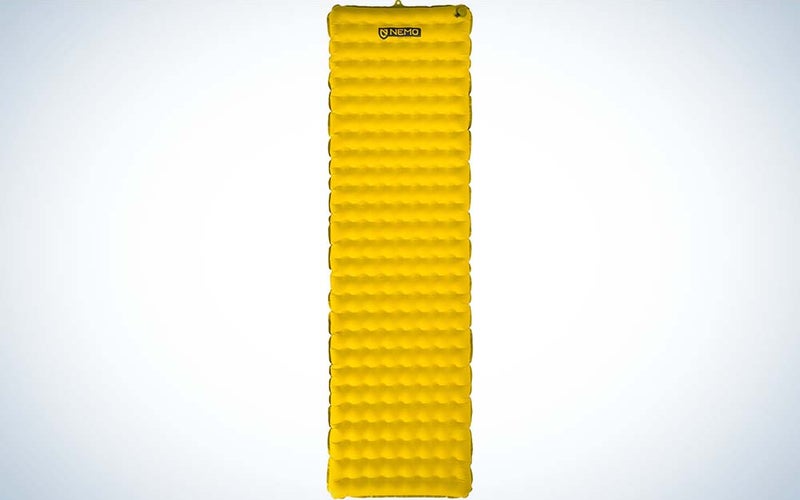 A yellow best backpacking sleeping pad