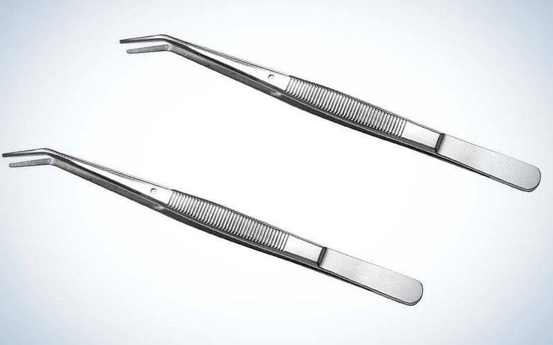 Two silver tweezers