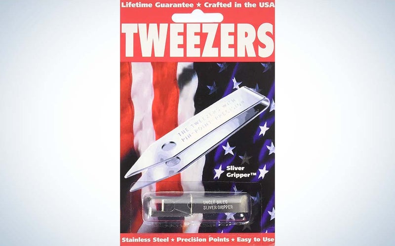 An orange box of tweezers