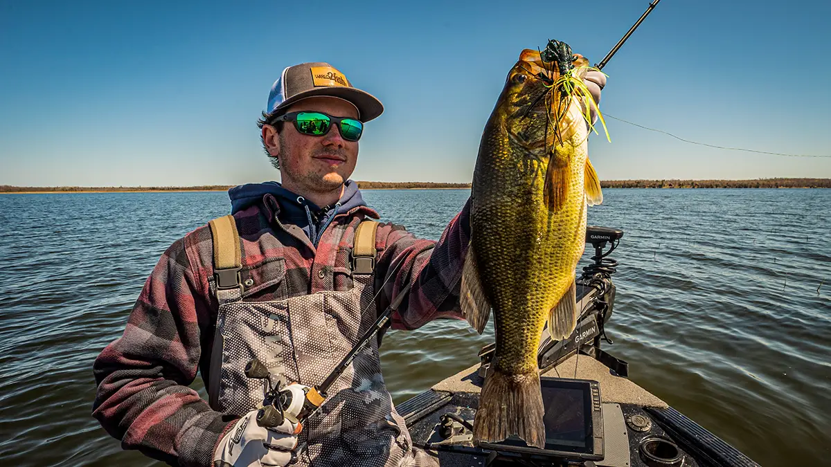 Kobie with a swim jig largemouth bass