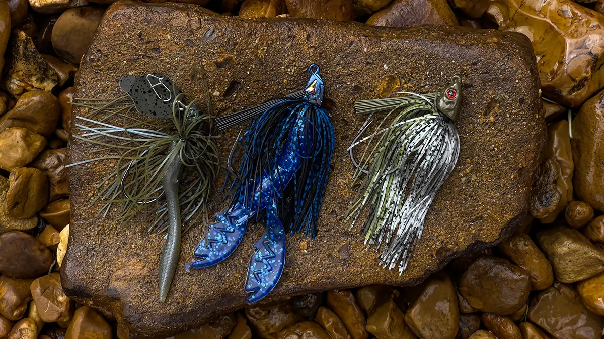 Strike King Thunder Cricket, Ark Elite Z Swimmer Swim Jig and Freedom Tackle FT Swim Jig