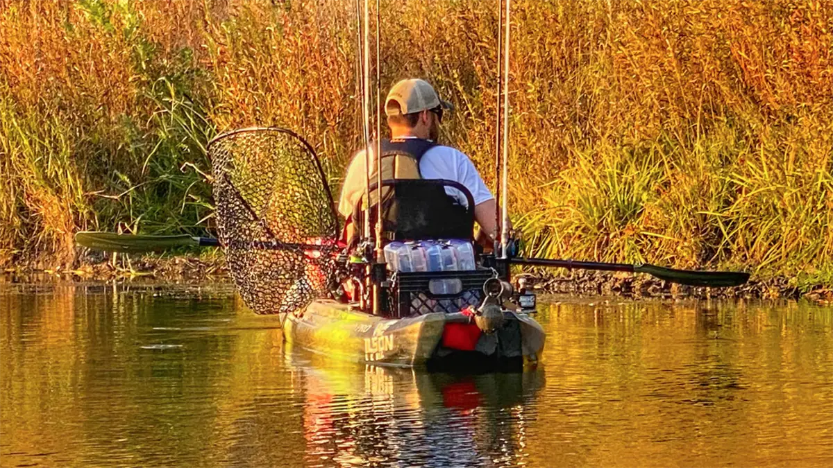 tackle and rod storage in a kayak