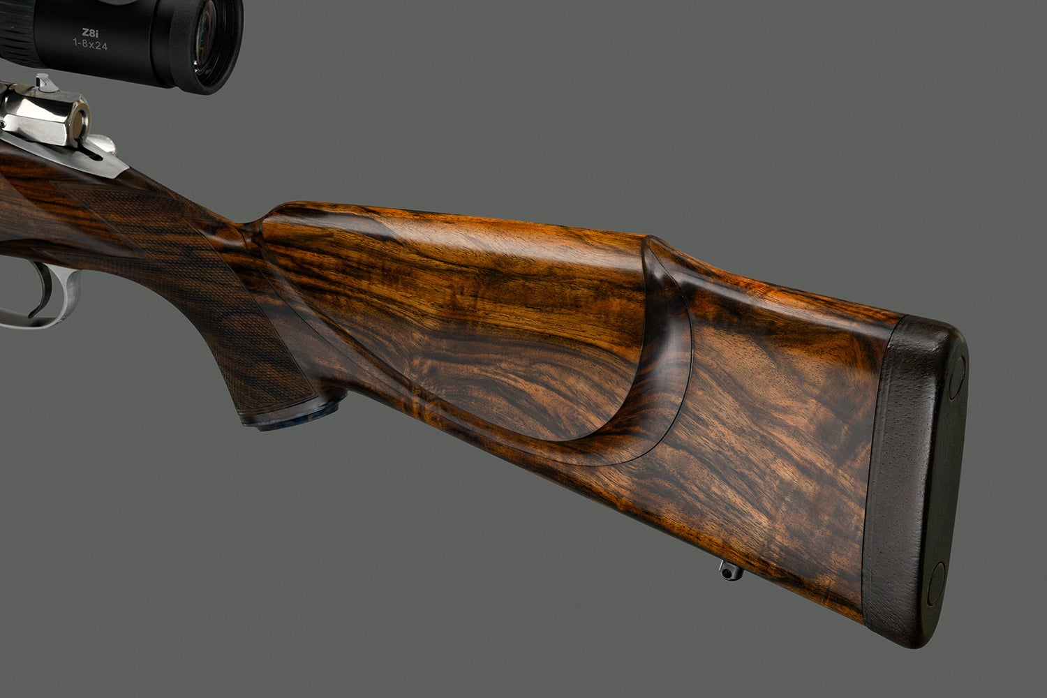 A French walnut Monte Carlo stock.