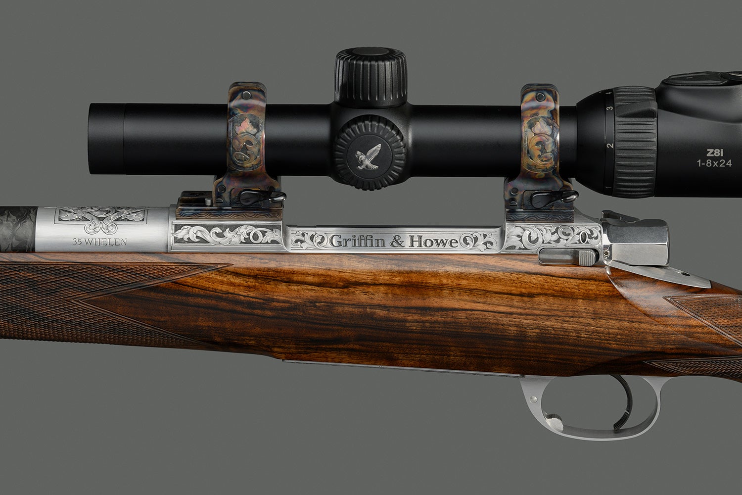 A hand-engraved stock by Griffin and Howe.