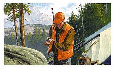 Always make a note of the hour before you set out hunting or hiking in remote country. Knowing how long you've been on the move tells you how much time you must allow to retrace your route, should waterways, rough terrain, or other obstacles prevent you from taking a compass-line shortcut. You will then be able to get out of the woods on schedule.