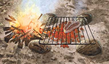 campfire cooking, cook over coals, coal fire cooking, wood fire cooking, fire building, fire building tip, campfire building, campfire cooking tip