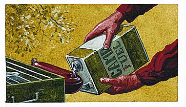 spill fuel, spilling fuel, lantern fuel tip, stove fuel tip, spill stove fuel, fill lantern fuel, camp fuel tip, how to pour fuel, pour white gas, pour kerosene, pour stove gas