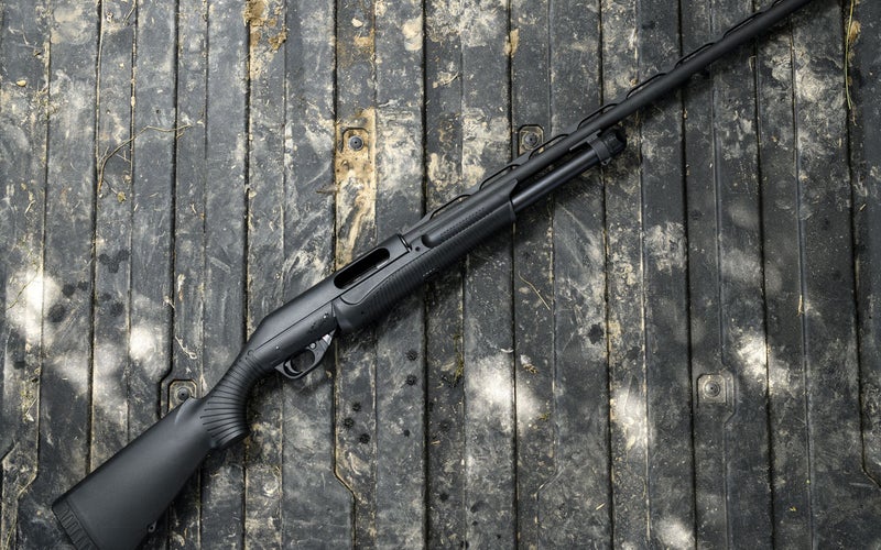 A black shotgun