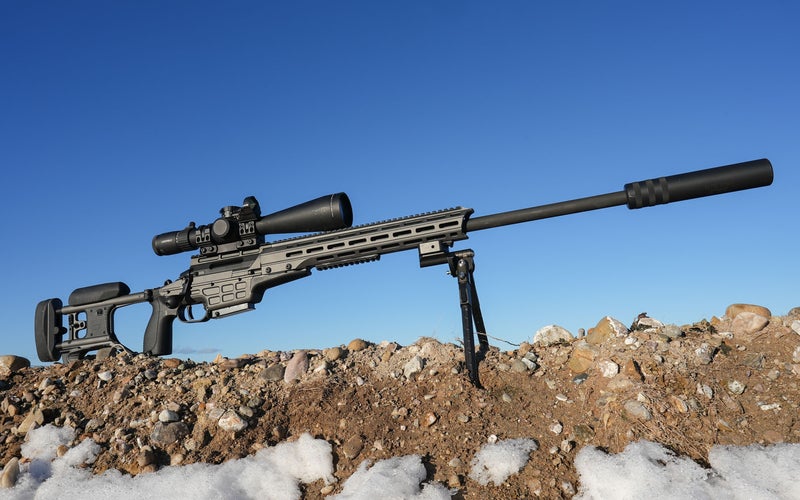 Sako TRG 22 A1 on a berm