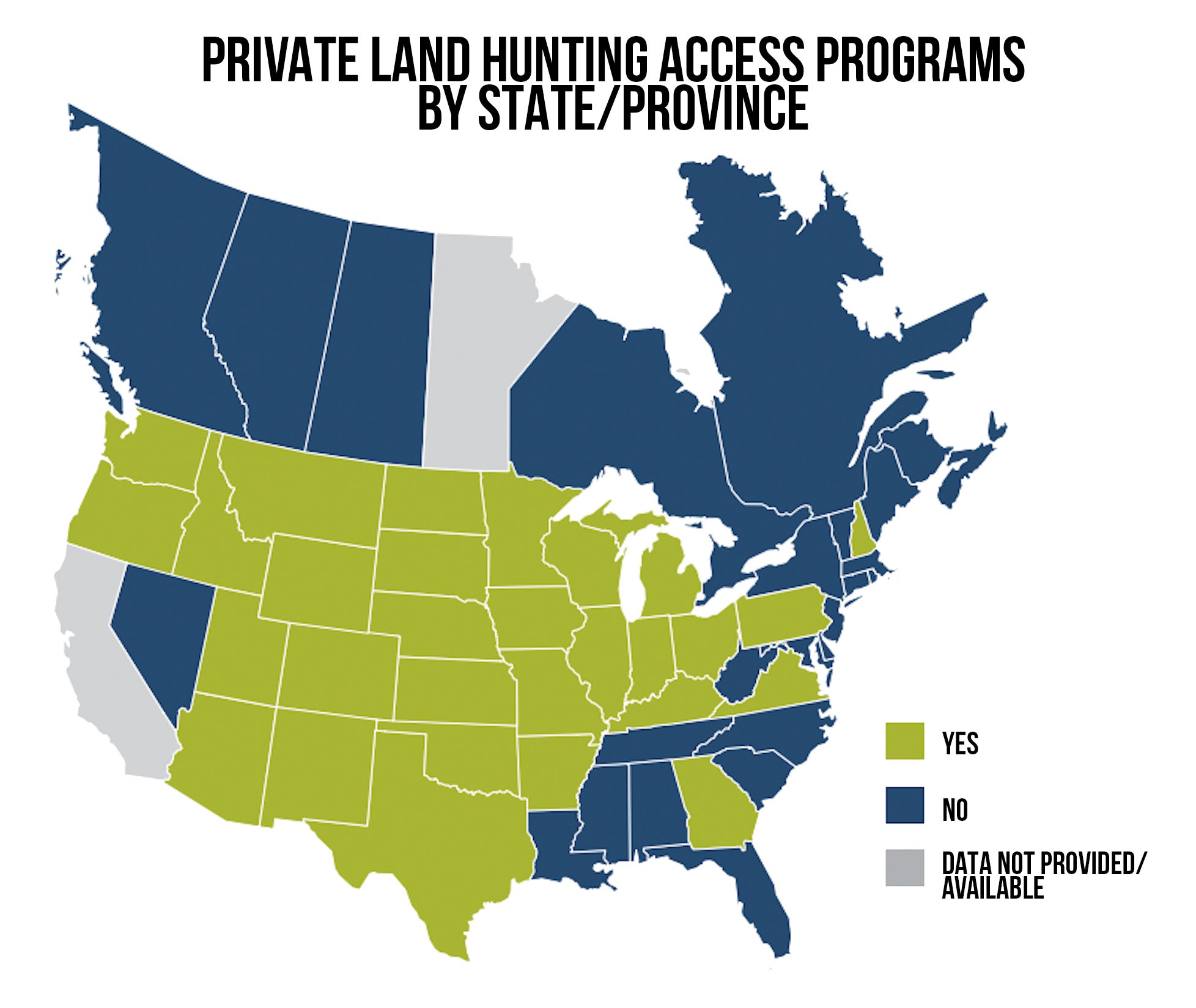 Hunters in the West and Midwest have better access to private land than the East and Southeast.
