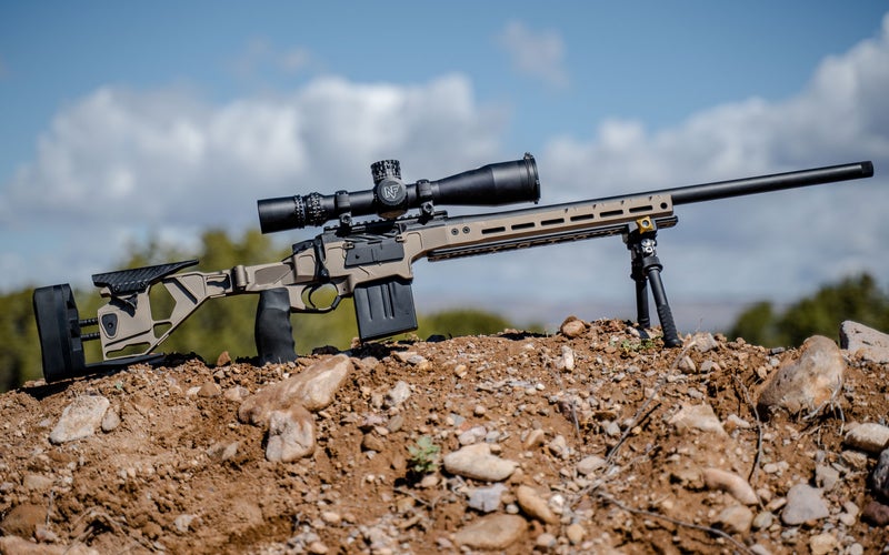 Seekins Havak HIT rifle on berm