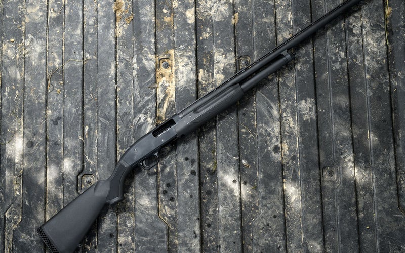 A black shotgun