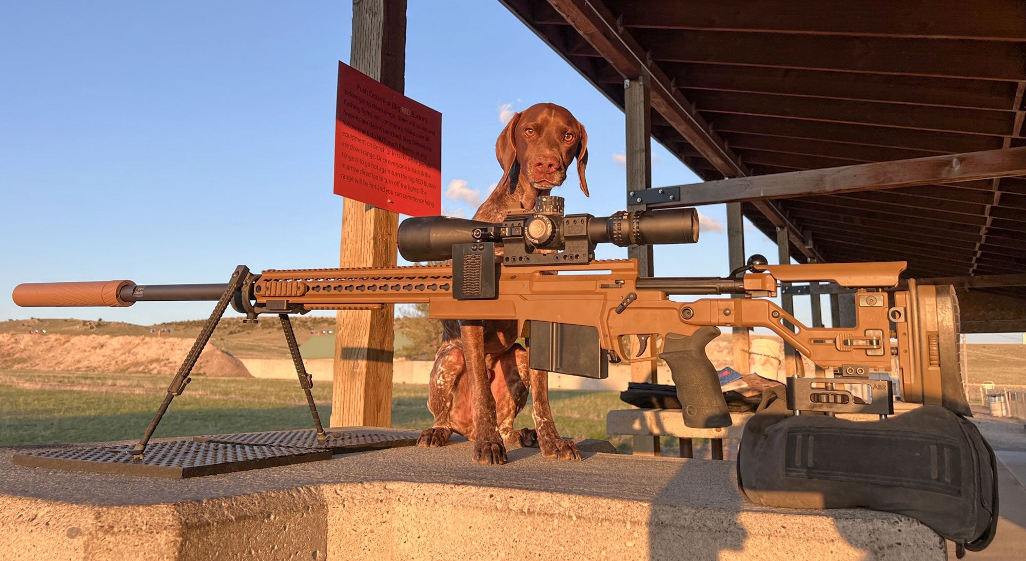 Prepping for a match like the Nightforce ELR Steel Challenge is easier when you have help. The author's dog, Roo, is in charge of morale. 