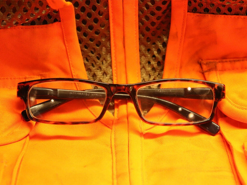 Eye glasses on hunting dogs.