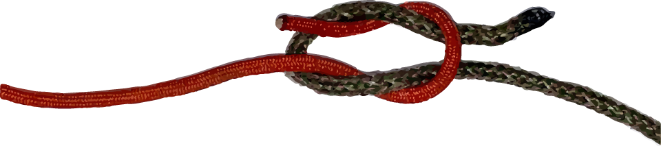 Step 3 in how to tie a square knot