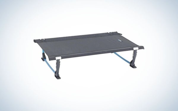 Helinox dog cot is the best camping cot.