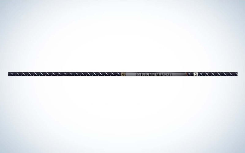 A black and grey Easton FMJ arrow