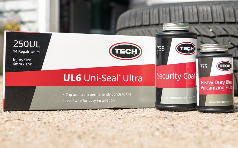 We tested the Tech Tire Repair Products.