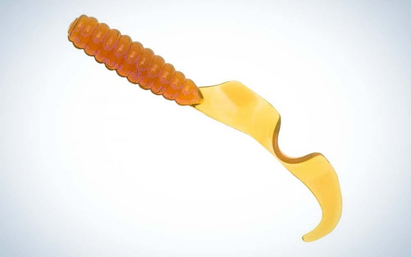 An orange and yellow best crappie lure