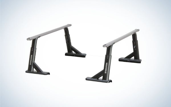 Black kayak roof rack with adjustable height