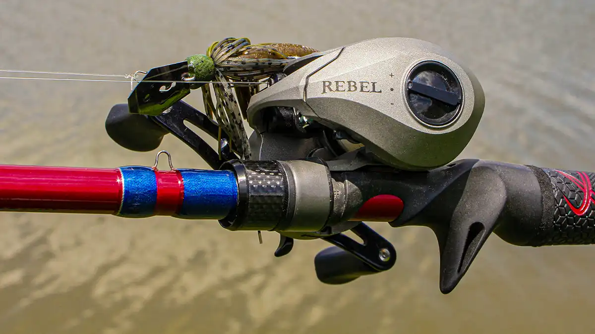sixgill rebel reel on a jenko rod