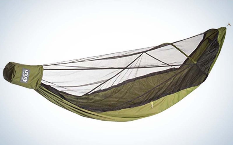 A green mesh best camping hammock