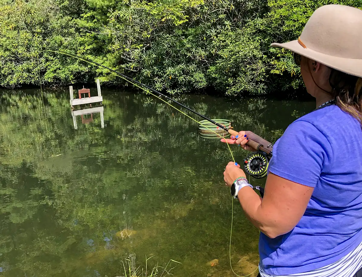pond fishing bluegills on the fly