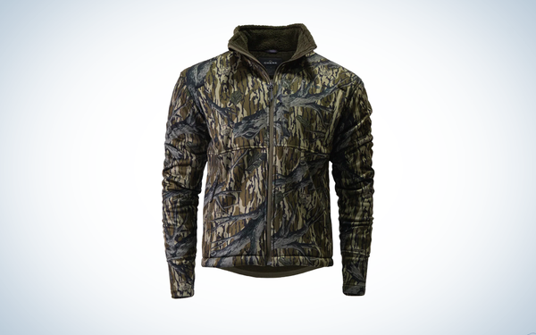 Chene Gear Over and Under jacket on white and blue background