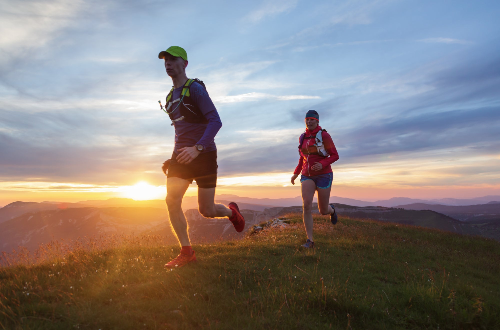 trail runners in trail running apparel