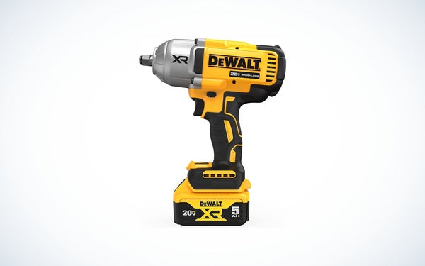 The yellow DeWalt 1/2 inch impact wrench against a white background