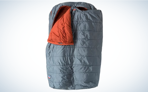 Big Agnes Dream Island Double Sleeping Bag on gray and white background