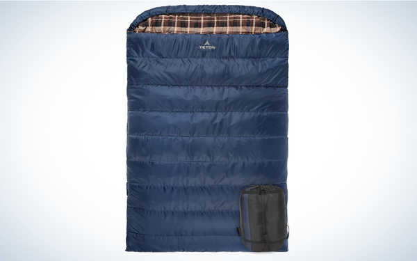 Teton Sports Mammoth 0-Degree Double Sleeping Bag on gray and white background