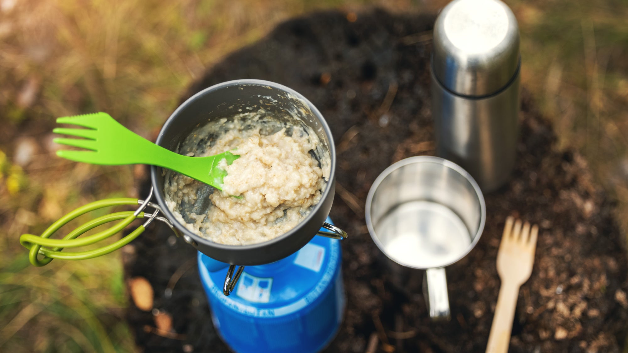 oatmeal on camp stove