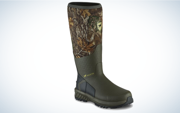 Irish Setter MudTrek Womens Hunting Boots on gray and white background