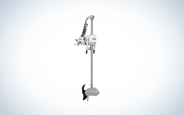 Power pole move trolling motor on blue and white background