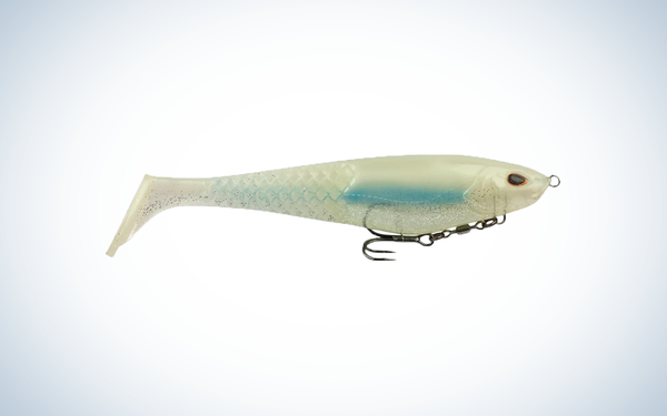 berkley cullshad bait on blue and white background