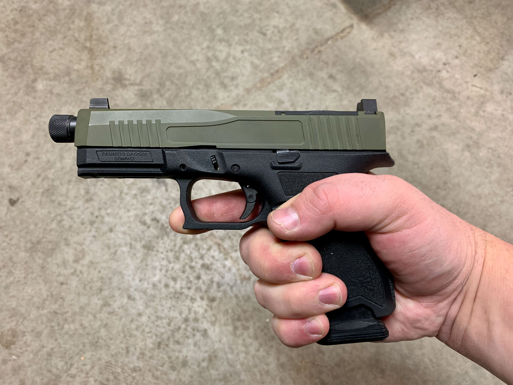 holding a pistol too low on the grip