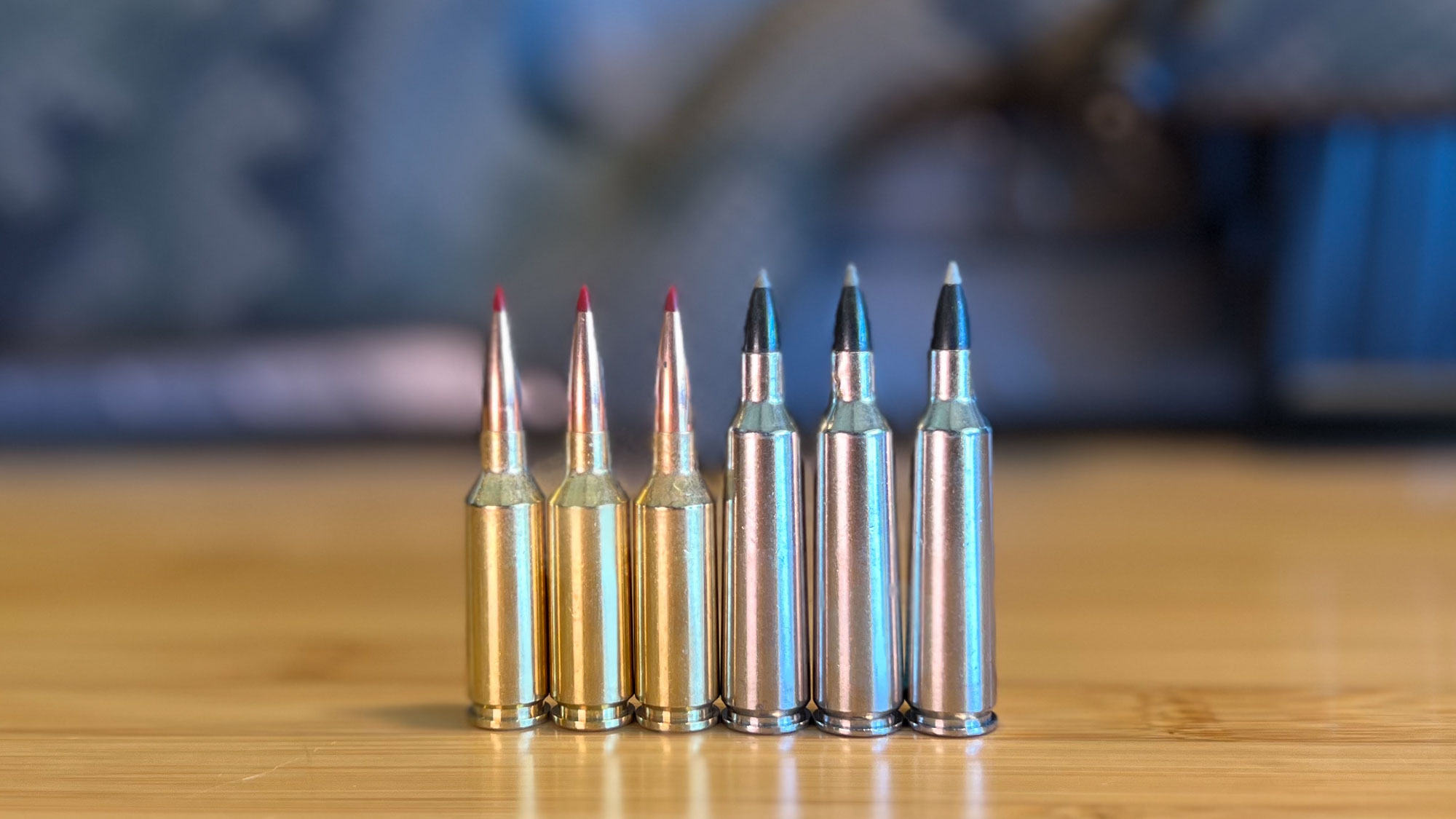 22 ARC and 22-250 Rem cartridges lined up