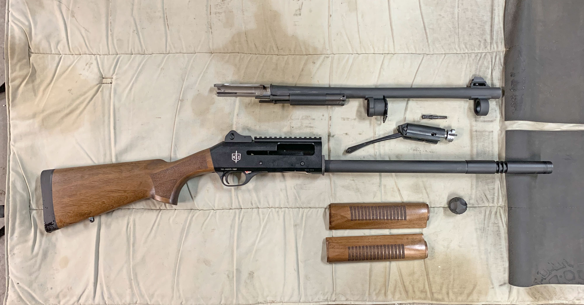 MAC 1014 Wood Benelli Clone field stripped