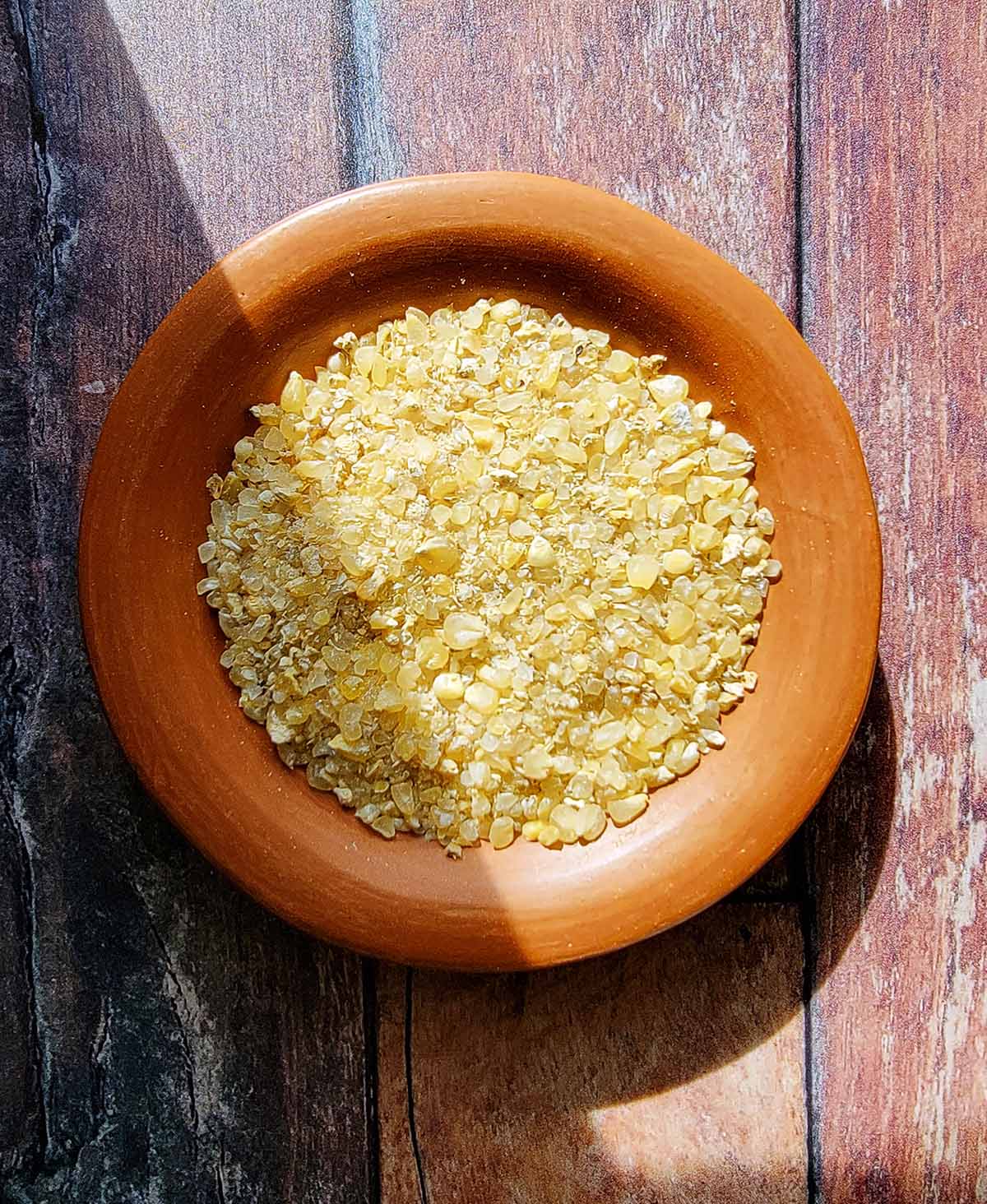 Uncooked chacales in a bowl. 