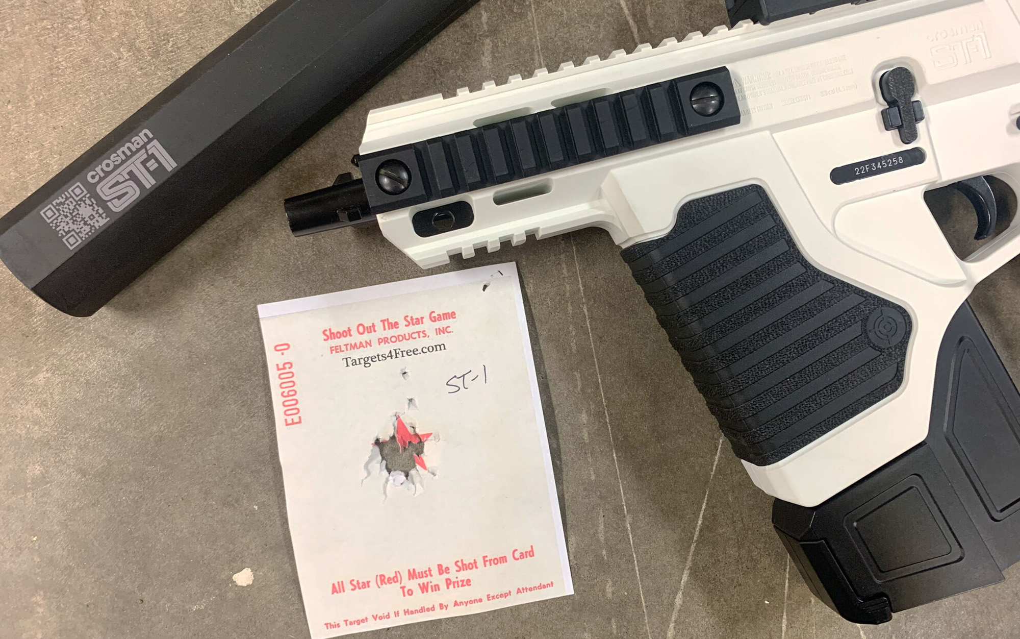 The author took out the center of the star target with the ST-1.