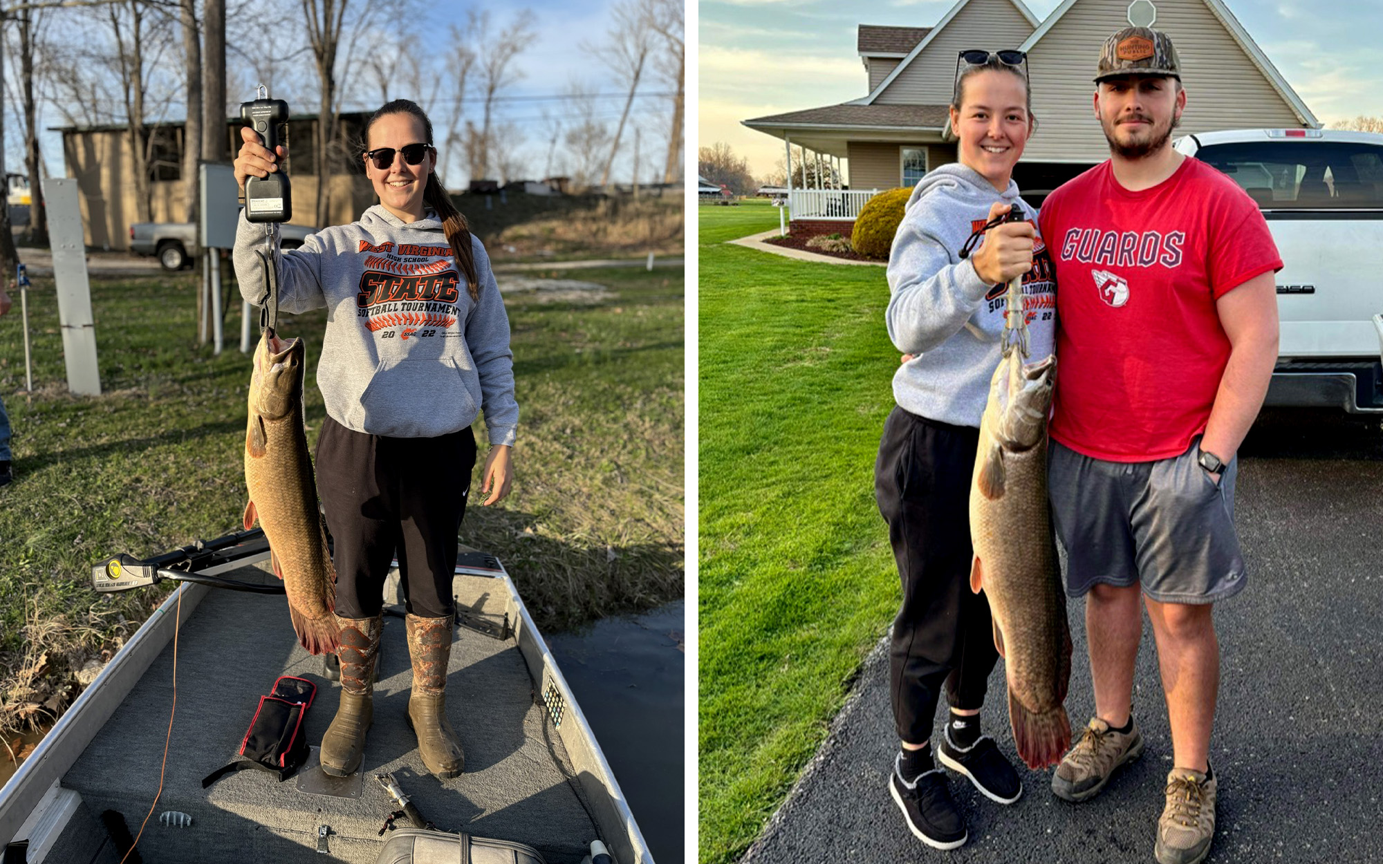 West Virginia anglers with the new state-record bowfin.