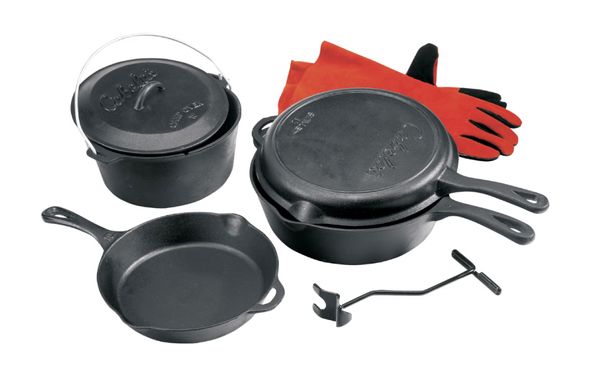 Cabela's Cast-Iron 5-Piece Starter Set on white background
